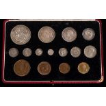 A 1937 George VI fifteen coin specimen set: crown to farthing,