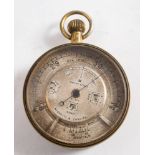 A brass cased weather watch/altimeter by Negretti & Zambra , London: patent No.