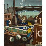 * Charles James McCall [1907-1989]- Buckie Trawlermen,:- signed and dated '50 top right,