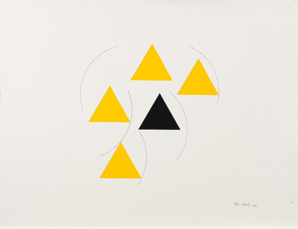 * Justin Knowles [1935-2004]- 'S.28.02', Yellow & Black,:- initialled, numbered and dated J.K. - Image 2 of 4