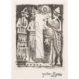 * John Piper [1903-1992]- Figures from a seal,:- etching,