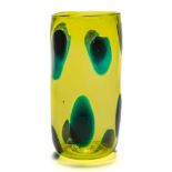 *Stuart Ackroyd (Contemporary) a glass vase: of indented cylindrical form,
