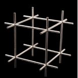 * Justin Knowles [1935-2004]- 'Simulation':- stainless steel linear cube 16 x 16 x 16cm,