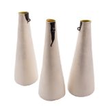 Susan Disley [Contemporary] three stoneware vessels: of slender elongated jug-like form with small