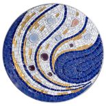 Jane Muir [Contemporary] 'Marine Roundel' a multi media mosaic panel: containing smalti,