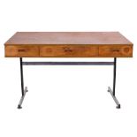 A mid 20th Century Scandinavian teak and chrome desk, circa 1960s:,