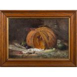 Charles Felix Edouard Deshayes [1831-1895]- Pumpkin, vegetables, mice,