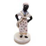 A Derby figure of African Sal: modelled by Edward Keys, on gilt lined circular base, unmarked,