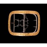 A 19th Century French gold and steel shoe buckle,