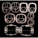 A pair of Victorian silver and steel garter buckles, maker Yapp & Woodward, Birmingham,