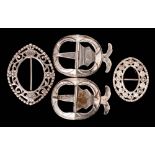 A pair of Continental silver shoe buckles,