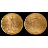 An American Saint Gaudens 20 dollar coin dated 1927,: approximately 33.5gms gross weight.