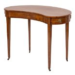 A late 19th Century mahogany and Kingwood crossbanded side table: of kidney-shaped outline,