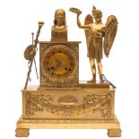 A French ormolu figural mantel clock: the eight-day duration movement striking the hours and