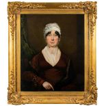 English School 19th Century - Portrait of a lady,:- half-length seated,