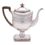 A George III pedestal coffee pot, maker Peter & William Bateman, London,