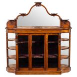 A Victorian walnut credenza:, of shaped outline,