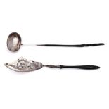 A Georgian silver toddy ladle,