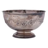 A George V silver pedestal rose bowl, maker J Sherwood & Sons, Birmingham,