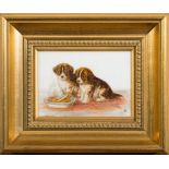 Bessie Bamber [19/20th Century]- Puppies and their dinner,