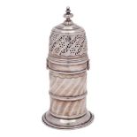 A Victorian silver sugar caster, maker Nathan & Hayes, Birmingham,