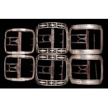 A COLLECTION OF GEORGIAN AND LATER SHOE BUCKLES A pair of George III silver and steel shoe buckles,