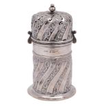 A Victorian silver sugar caster of lighthouse type, maker Henry Matthews, Birmingham,