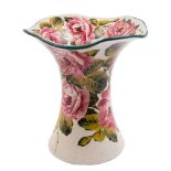A Bovey Tracey Wemyss pottery Lady Eva vase: decorated inside and out with pink cabbage roses,