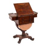 A William IV rosewood combined reading,