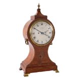 R Andrews, Cornhill, a satinwood balloon-shaped bracket clock: the eight-day duration,