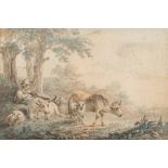 WITHDRAWN Jacob Xavery [1736-1770]- Farmer, cattle and sheep resting beneath a tree,