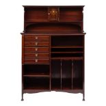 Shapland and Petter A mahogany and inlaid music cabinet:,