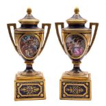 A pair of 'Vienna' two-handled urns,