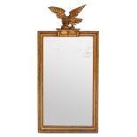 A late 19th Century gilt wood and gesso pier mirror:, of rectangular shape,