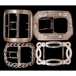 A George III silver and steel shoe buckle, maker William Hall,