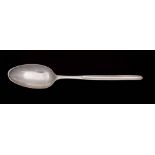 A George II silver marrow spoon, maker Jeremiah King, London, 1746: initialled twice, 21.5cm. long.