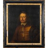 English School 17th Century- Portrait of a gentleman: head and shoulders with blue eyes,