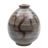 *David Leach [1911-2005] a stoneware vase: of oviform and decorated with a willow tree in shades of