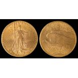 An American Saint Gaudens 20 dollar coin dated 1922,: approximately 33.5gms gross weight.
