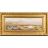 William Widgery [1822-1893]- A Dartmoor view,:- signed, watercolour, 23 x 71cm.