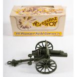Crescent Toys No 1248 18-Pound Field Gun: green with spoked wheels in lithograph printed pictorial
