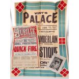 An early 20th century theatre poster for Vint's Palace,