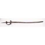 A 19th Century Tulwar: the slightly curved single edged blade with double fuller over hilt of