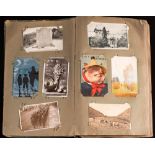 An early 20th century postcard album: mostly GB topographical cards and some humour etc,