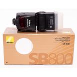 A Nikon SB800 Speedlight in original box.