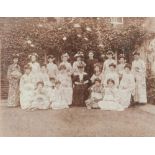 An early 20th century photograph of a group of ladies in kimonos by John Ross Browning, Exeter:,