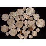 A selection of South African coins: including 1952 and 1953 crowns, 1928 and 1932 half crowns,