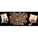 A mixed group of mainly European coinage: including silver, a group of 1865 1 pfennig,