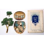 Two late 19th century Indian oval miniatures: one of a palace interior,
