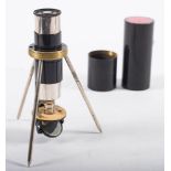 An early 20th century German oxidised brass 'Junior' portable field microscope attributed to